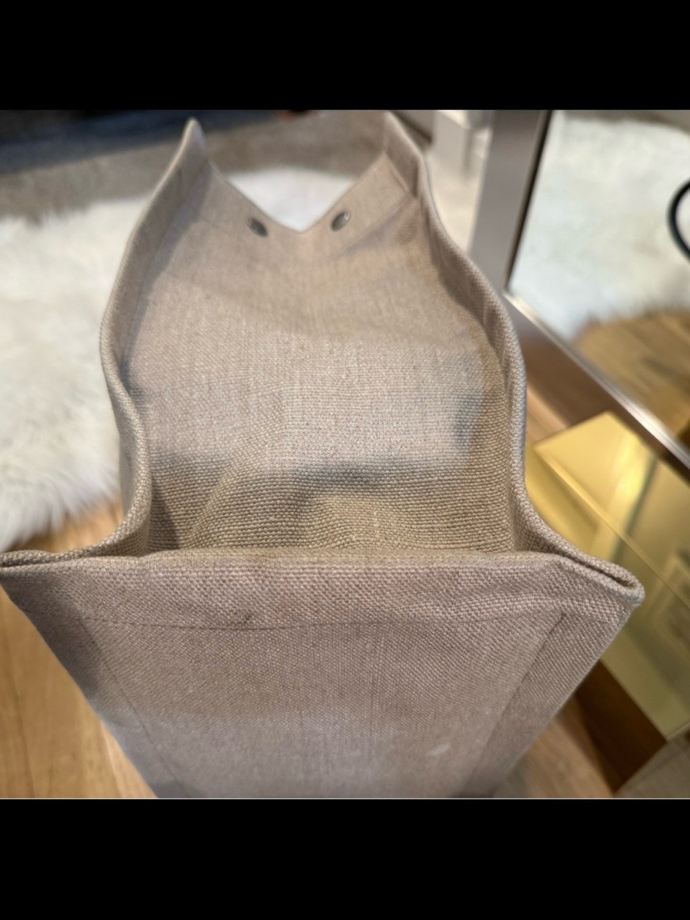 SOLD Saint Laurent Rive Gauche Tote - Black, Cream, and Tan - Picture 10 of 16